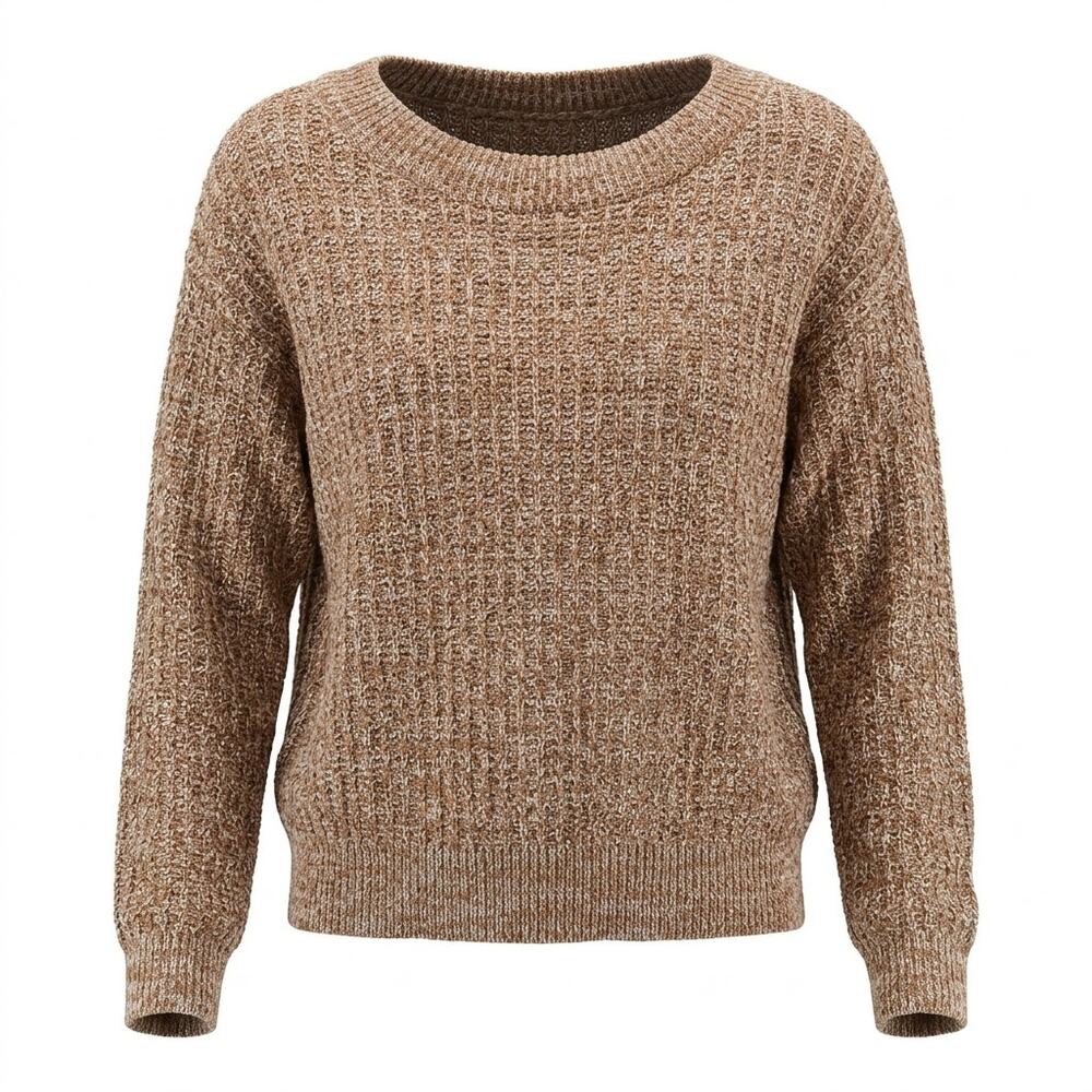 Universal Thread Goods Brown Marled Crew Neck Pullover Sweater Women Size M